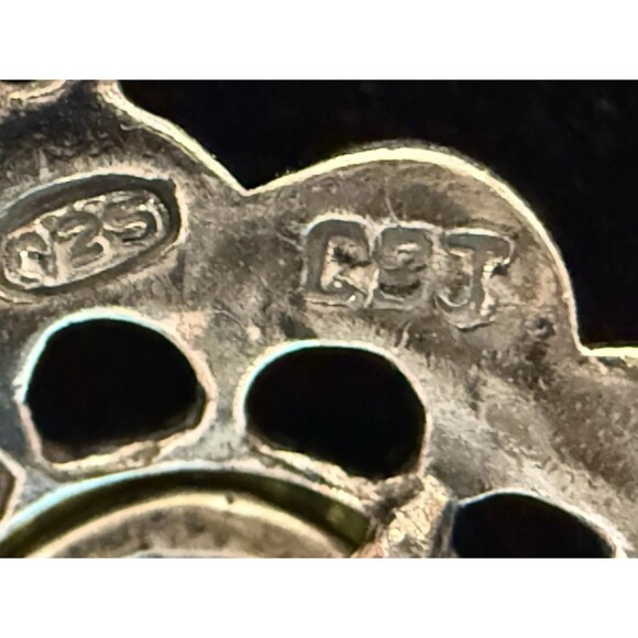 Dee Berkley Jewerly VINTAGE Earrings Sterling Silver Peridot Marcasite DBJ - Picture 11 of 13